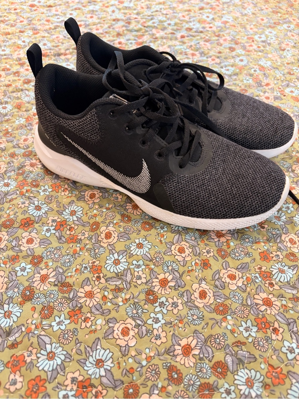 Nike Black and White Slip-On Knit Sneakers